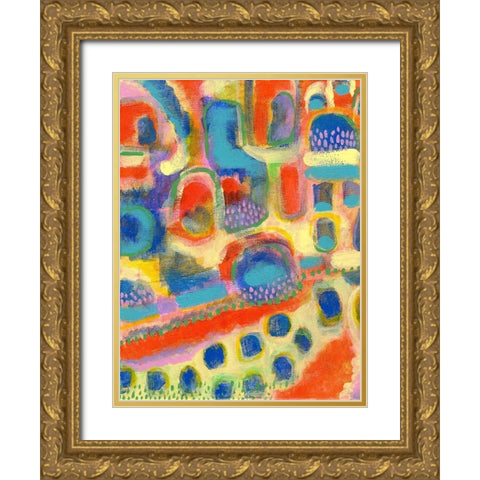 Village I Gold Ornate Wood Framed Art Print with Double Matting by Galapon, Nikki