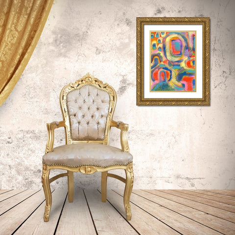 Village II Gold Ornate Wood Framed Art Print with Double Matting by Galapon, Nikki