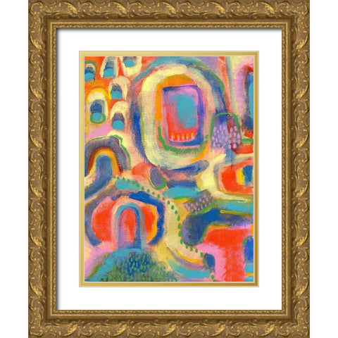 Village II Gold Ornate Wood Framed Art Print with Double Matting by Galapon, Nikki
