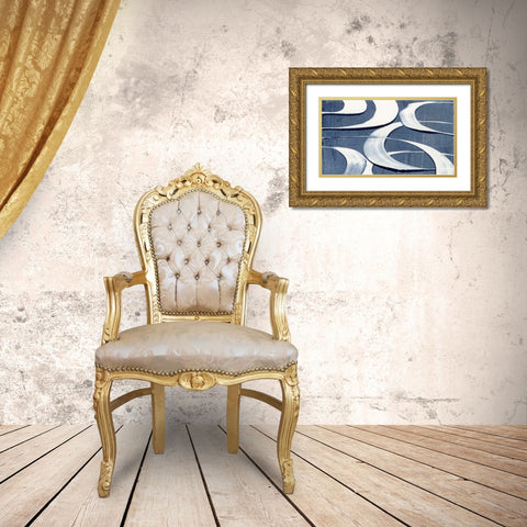 Wave Frequency I Gold Ornate Wood Framed Art Print with Double Matting by Galapon, Nikki