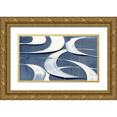 Wave Frequency I Gold Ornate Wood Framed Art Print with Double Matting by Galapon, Nikki