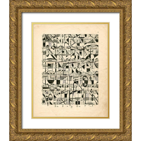 Graphic Notes Gold Ornate Wood Framed Art Print with Double Matting by Galapon, Nikki