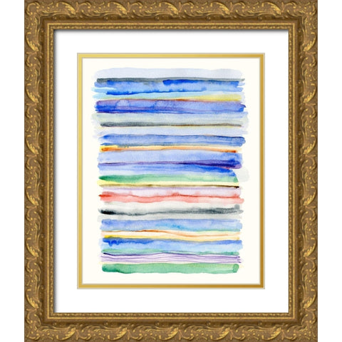 Watercolor Gradation Gold Ornate Wood Framed Art Print with Double Matting by Galapon, Nikki