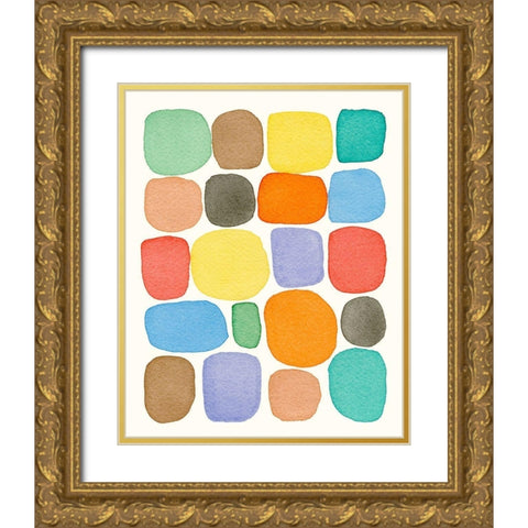 Swatches I Gold Ornate Wood Framed Art Print with Double Matting by Galapon, Nikki