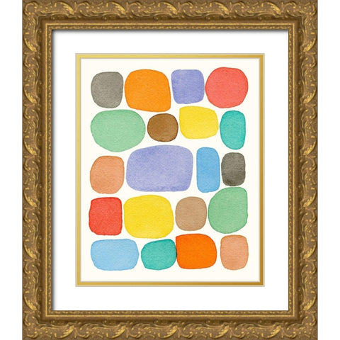 Swatches II Gold Ornate Wood Framed Art Print with Double Matting by Galapon, Nikki