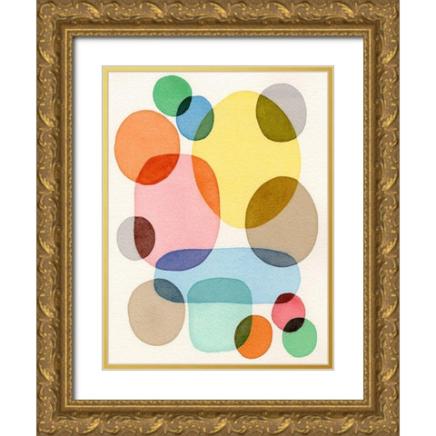 Inked Orbs IV Gold Ornate Wood Framed Art Print with Double Matting by Galapon, Nikki