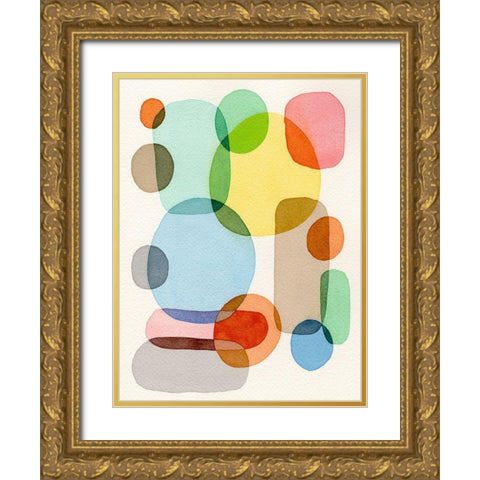 Inked Orbs V Gold Ornate Wood Framed Art Print with Double Matting by Galapon, Nikki