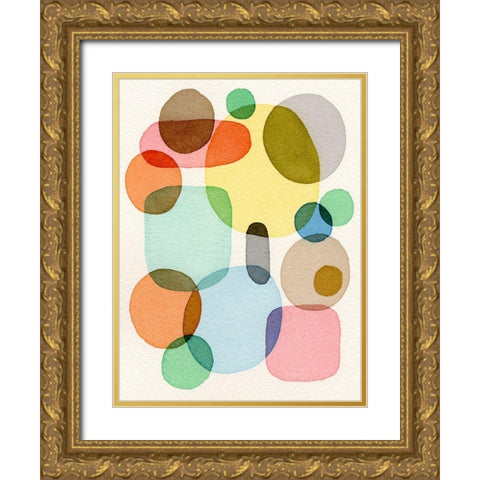 Inked Orbs VI Gold Ornate Wood Framed Art Print with Double Matting by Galapon, Nikki