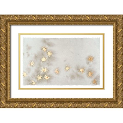 Spangled Grey I Gold Ornate Wood Framed Art Print with Double Matting by Binder, Vanessa