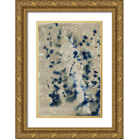 Lapis Merging I Gold Ornate Wood Framed Art Print with Double Matting by Binder, Vanessa