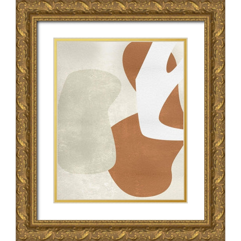 Beige Structure I Gold Ornate Wood Framed Art Print with Double Matting by Wang, Melissa