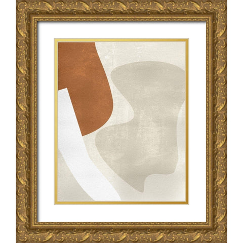 Beige Structure II Gold Ornate Wood Framed Art Print with Double Matting by Wang, Melissa