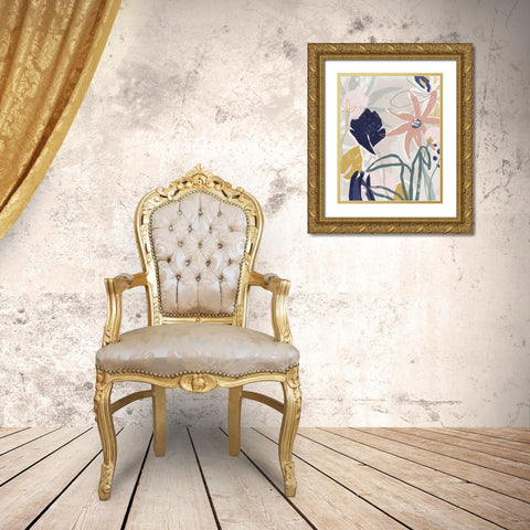 Garden Jumble I Gold Ornate Wood Framed Art Print with Double Matting by Vess, June Erica