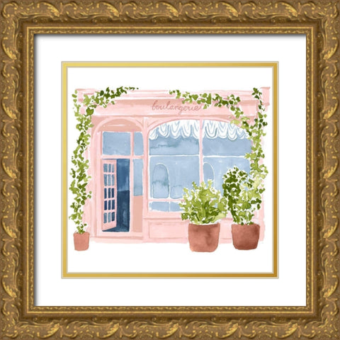 Bonheur II Gold Ornate Wood Framed Art Print with Double Matting by Borges, Victoria