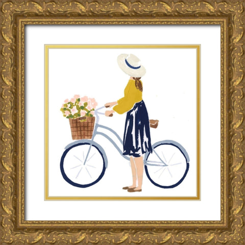 Bonheur V Gold Ornate Wood Framed Art Print with Double Matting by Borges, Victoria