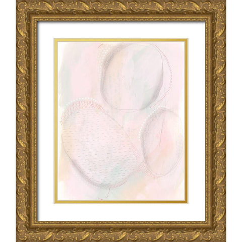 Blush Ovale I Gold Ornate Wood Framed Art Print with Double Matting by Moore, Regina