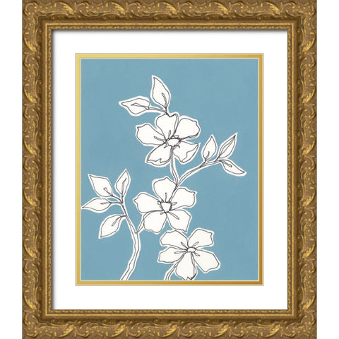 Botanic Drawing III Gold Ornate Wood Framed Art Print with Double Matting by Moore, Regina