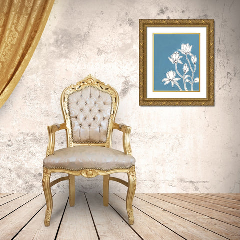 Botanic Drawing IV Gold Ornate Wood Framed Art Print with Double Matting by Moore, Regina
