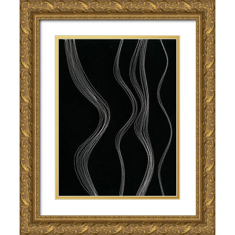 Rippling Stitches II Gold Ornate Wood Framed Art Print with Double Matting by Moore, Regina