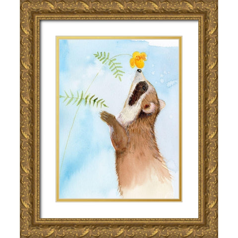 Baby Spring Animals II Gold Ornate Wood Framed Art Print with Double Matting by Ludwig, Alicia