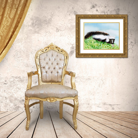 Baby Spring Animals VIII Gold Ornate Wood Framed Art Print with Double Matting by Ludwig, Alicia