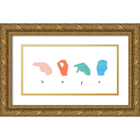 Love Languages I Gold Ornate Wood Framed Art Print with Double Matting by Scarvey, Emma