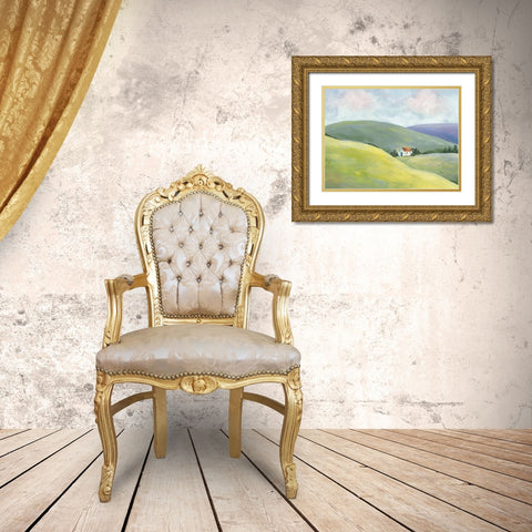 Hillside Vista I Gold Ornate Wood Framed Art Print with Double Matting by Moore, Regina