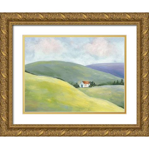 Hillside Vista I Gold Ornate Wood Framed Art Print with Double Matting by Moore, Regina