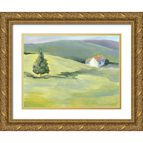 Hillside Vista II Gold Ornate Wood Framed Art Print with Double Matting by Moore, Regina