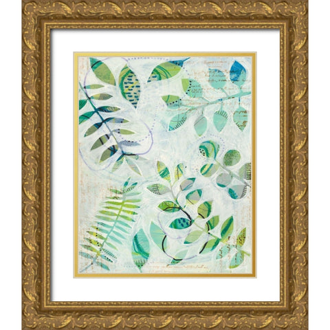 Leaf Relics I Gold Ornate Wood Framed Art Print with Double Matting by Moore, Regina
