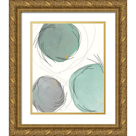 Encircled Orbits II Gold Ornate Wood Framed Art Print with Double Matting by Moore, Regina