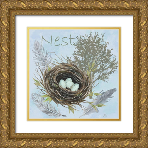 Nesting Collection I Gold Ornate Wood Framed Art Print with Double Matting by Reynolds, Jade
