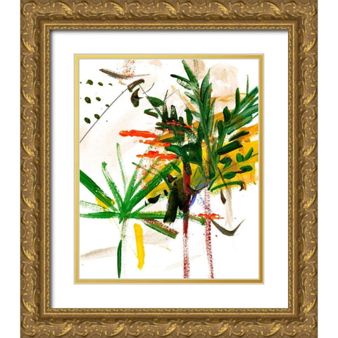 Jungle in My Heart I Gold Ornate Wood Framed Art Print with Double Matting by Wang, Melissa