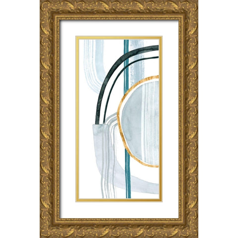 Gradient Gears I Gold Ornate Wood Framed Art Print with Double Matting by Popp, Grace
