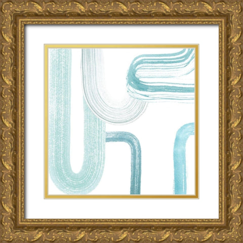 Gemstone Streams III Gold Ornate Wood Framed Art Print with Double Matting by Popp, Grace