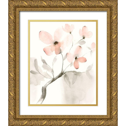 Dogwood Dream I Gold Ornate Wood Framed Art Print with Double Matting by Goldberger, Jennifer