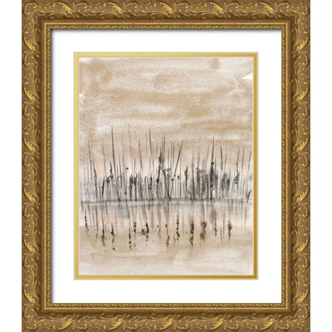 Marshline Reflection II Gold Ornate Wood Framed Art Print with Double Matting by Goldberger, Jennifer