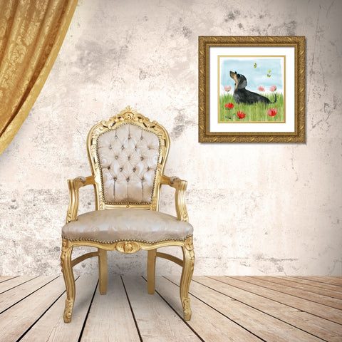 Park Pup I Gold Ornate Wood Framed Art Print with Double Matting by Popp, Grace