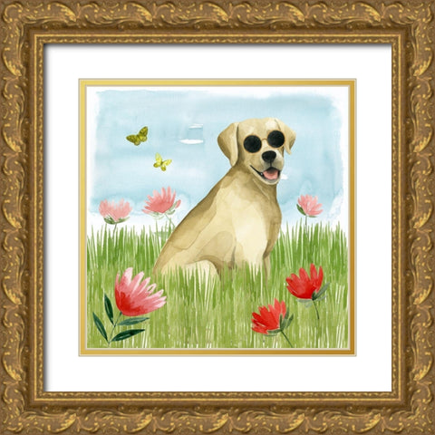 Park Pup II Gold Ornate Wood Framed Art Print with Double Matting by Popp, Grace
