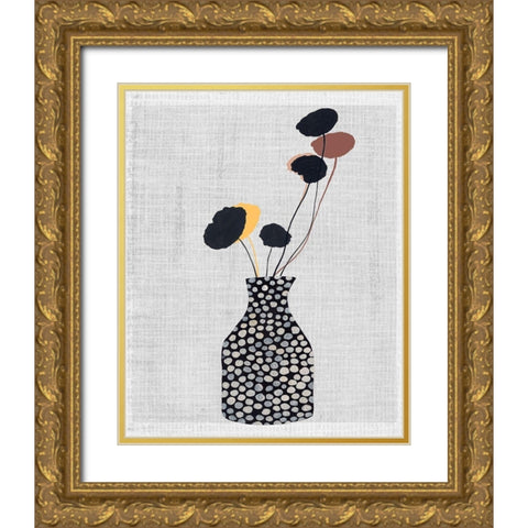 Decorated Vase with Plant II Gold Ornate Wood Framed Art Print with Double Matting by Wang, Melissa