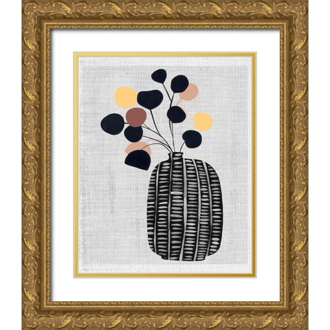 Decorated Vase with Plant III Gold Ornate Wood Framed Art Print with Double Matting by Wang, Melissa