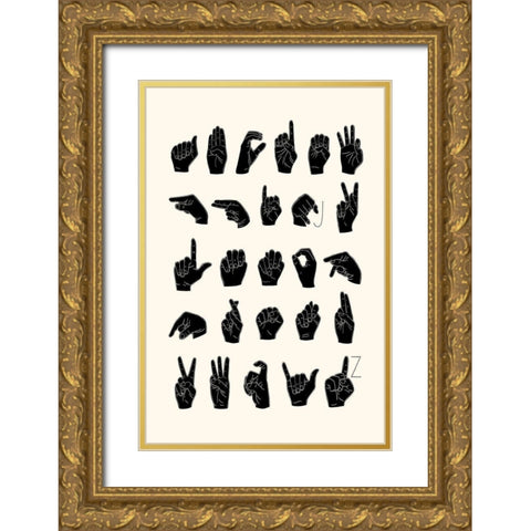 Sign Language I Gold Ornate Wood Framed Art Print with Double Matting by Scarvey, Emma