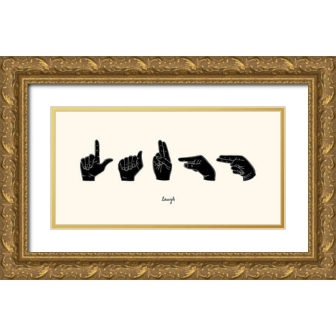 Sign Language III Gold Ornate Wood Framed Art Print with Double Matting by Scarvey, Emma