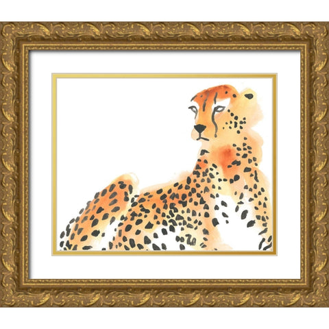 Majestic Cheetah I Gold Ornate Wood Framed Art Print with Double Matting by Vess, June Erica