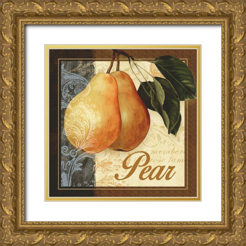 Fruit Illustration III Gold Ornate Wood Framed Art Print with Double Matting by White, Abby