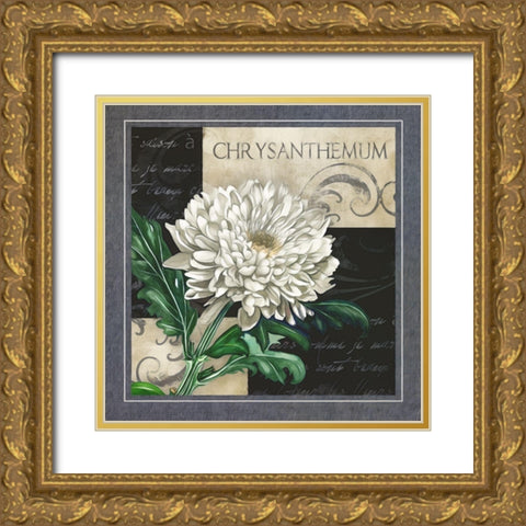 Flowers on BandW II Gold Ornate Wood Framed Art Print with Double Matting by White, Abby