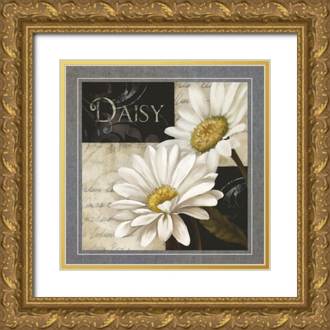 Flowers on BandW III Gold Ornate Wood Framed Art Print with Double Matting by White, Abby
