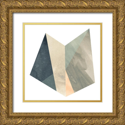 Marble Origami II Gold Ornate Wood Framed Art Print with Double Matting by Vess, June Erica