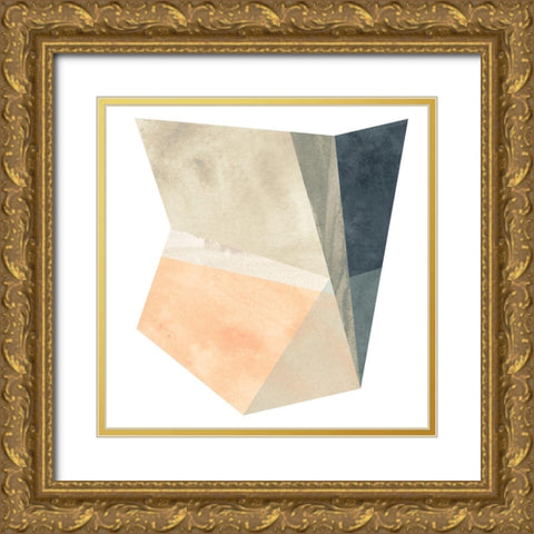 Marble Origami IV Gold Ornate Wood Framed Art Print with Double Matting by Vess, June Erica