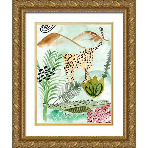 Jungle of Life I Gold Ornate Wood Framed Art Print with Double Matting by Wang, Melissa